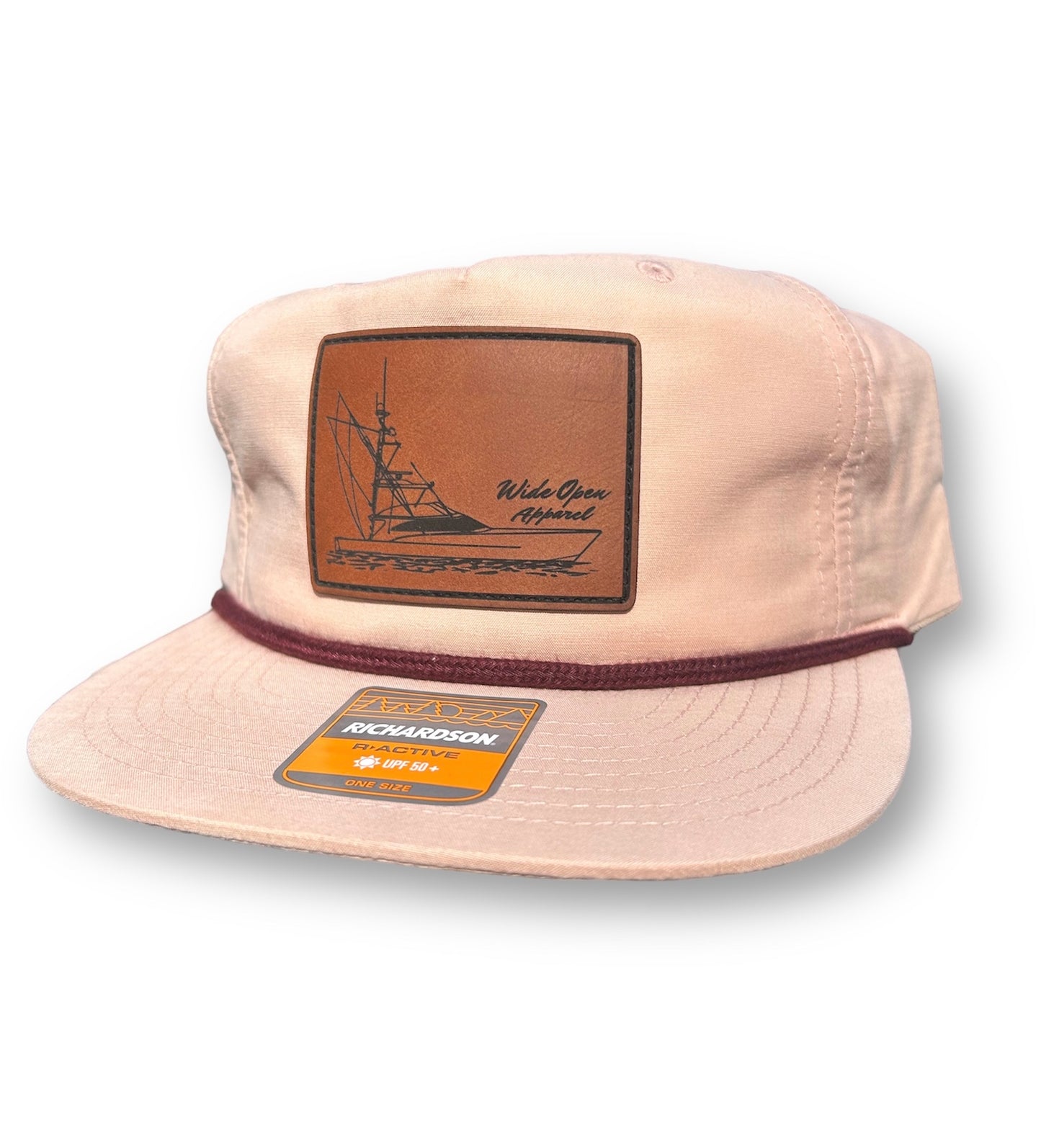 Boat Patch Peach/Maroon Rope Hat