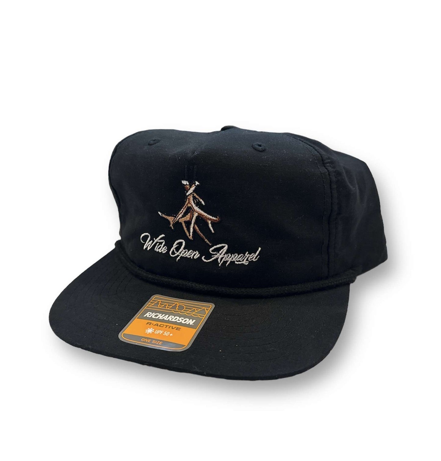 Antler Embroidered Black Rope Hat