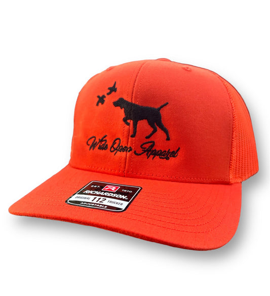 Pointer Embroidered Blaze Orange Trucker Hat